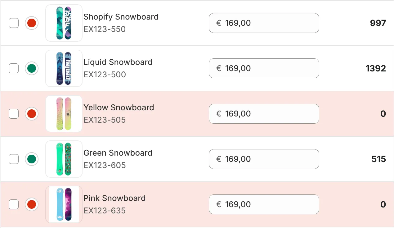 Shopify Varianten-Management